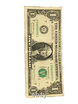 2017 Billet D'un Dollar Avec Numéro De Série Fantaisie (g 59899895 C)