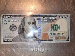 2017a Cent Dollars Bill Rare Star Note Pe 02622662 Fancy Numéro De Série
