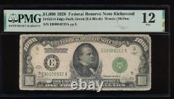 Ac 1928 1000 $ Richmond One MILL Dollar Bill Pmg 12