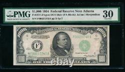 Ac 1934 1000 $ Atlanta Une Mille Dollar Bill Pmg 30