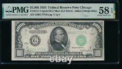 Ac 1934 1000 $ Chicago Un Millier Dollar Pmg 58 Epq