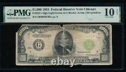 Ac 1934 1000 $ Chicago Une Mille Bille Dollaire Pmg 10 Net