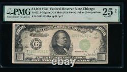 Ac 1934 1000 $ Chicago Une Mille Bille Dollaire Pmg 25 Net