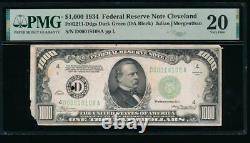 Ac 1934 1000 $ Cleveland Un Milland Dollar Bill Pmg 20 Commentaire