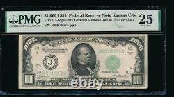 Ac 1934 1000 $ Kansas City Une Mille Dollar Bill Pmg 25