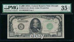 Ac 1934a 1000 $ Chicago One MILL Dollar Bill Pmg 35 Epq