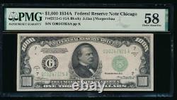Ac 1934a $1000 Chicago One Thousand Dollar Bill Pmg 58