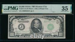 Ac 1934a 1000 $ Kansas City One Milland Dollar Bill Pmg 35 Commentaire