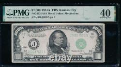 Ac 1934a 1000 $ Kansas City One Milland Dollar Bill Pmg 40 Commentaire