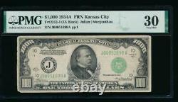Ac 1934a $1000 Kansas City One Thousand Dollar Bill Pmg 30