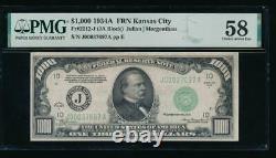 Ac 1934a 1000 $ Kansas City Une Mille Dollar Bill Pmg 58