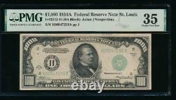 Ac 1934a 1000 $ Saint Louis Un Millier Dollar Pmg 35