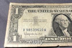 Billet d'un dollar Certificat en argent Série 1957B avec sceau bleu