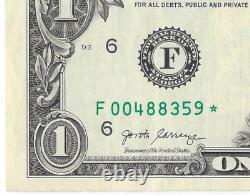 Billet d'un dollar étoile de 2017A avec zéro taché d'encre et numéro de série mal aligné