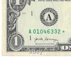 Billet d'un dollar étoile de 2017 avec une erreur de numéro de série mal aligné