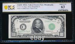 Billet de 1000 dollars AC 1934A de Philadelphie, classé PCGS 63 non circulé