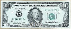 Billet de 100 dollars 1981 - Une pièce super rare