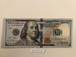 Billet de 100 dollars de 2009 avec un numéro de série fantaisie rare 8888
