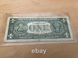 Billet de 1 dollar de 2009 avec un numéro de série Rare Star Note B 12778378