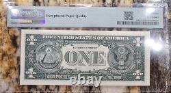 Billet de la Réserve fédérale de 1 $ de 1969 Échelle ascendante Pmg #67 Epq C12345678a