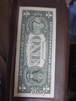 Billet de un dollar H de 1995 mal imprimé, non circulé avec impression complète au verso sur le recto