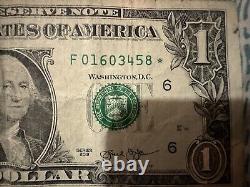 Billet de un dollar de la série 2013, Bloc F, Atlanta, Billet Étoile F 01603458