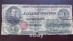 Billet de un dollar en circulation de 1862, de cours légal, numéro 56286.