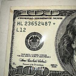 Billet étoile de 100 dollars de 2006 avec un numéro de série de 7 chiffres consécutifs #hl 23652487