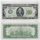 Billet Rare De 100 Dollars De La Réserve Fédérale De 1934 Avec Sceau Vert Clair
