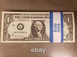 Bills D'un Dollar Non Circulés, Série 2017a $1 Notes Séquentielles $ Lot De 100 L/2