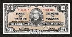 Canada 1937 100 $ Billet D'une Centaine De Dollars, Gordon/towers, Préfixe B/j, Près De L'ua
