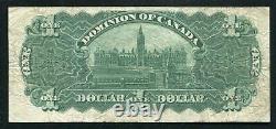 Dc-18a 1911 $1 Un Dollar Dominion Du Canada Billet De Banque Très Fine