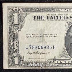 Erreur Certificat D'argent Bleu Un Dollar Facture 1935 E. Fr 1614. Notre T2910