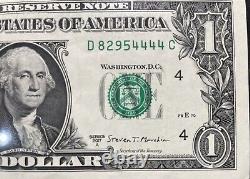 Erreur de contamination de l'encrier 2017 Un billet d'un dollar à numéro de série noir resté.