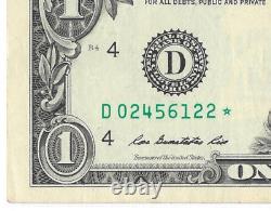 Erreur de tache d'encre sur le billet étoile d'un dollar de 2013 - Erreur de numéro de série désaligné