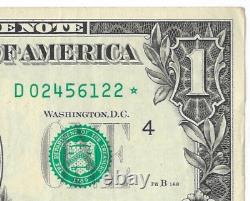 Erreur de tache d'encre sur le billet étoile d'un dollar de 2013 - Erreur de numéro de série désaligné