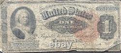 États-unis 1886 Billet 1 Dollar Certificat En Argent De Grande Taille Schein Us One #22074