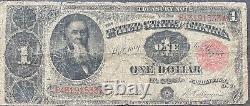 États-unis 1 Dollar 1891 Note De Banque Grande Taille Note De Trésor Américain Schein $1 One #25296
