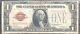États-unis 1 Dollar 1928 États-unis Note Sceau Rouge Selten Schein One Banknote #11895