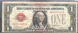 États-unis 1 Dollar 1928 États-unis Note Sceau Rouge Selten Schein One Banknote #11896