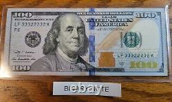 Extrêmement Faible Binaire 100 $ Un Cent Dollars Bill 33322232