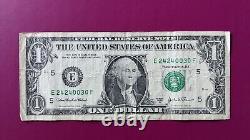Fantaisie Très Cool! 1 $ Un Dollar Bill Lucky 24 A- 24240030 Numéro Sérial De Fancy