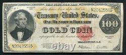 Fr 1215 1922 100 $ Certificat D'or D'une Centaine De Dollars Note De Devise Très Fine