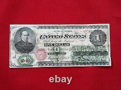 Fr-16c 1862 Series $1 One Dollar Us Legal Tender Note Chase Greenback F-vf