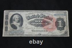 Fr. 216 1886 $ Un Dollar Martha Washington Silver Certificat Courte Note