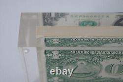 Liasses de billets de 100 dollars américains de 1974 en Lucite, poids de papier-monnaie.