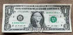 Lot De (6) 2013 B $ Un Dollar Note Bill Série Duplicate Erreur