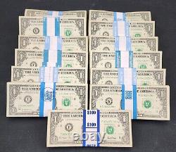 Lot de 100 billets de 1 $ US Frb Star Notes $100 Strap Vous Choisissez Sceau A-l