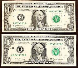 NOTE DU JOUR DE L'INDÉPENDANCE 4 JUILLET 1776 SAINT GRAAL Billet d'un dollar avec un numéro de série fantaisiste