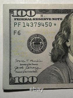 Nettoyer 100 $ Bill Star Note Cent Dollars Série 2017 Un Numéro De Série Pf14379450